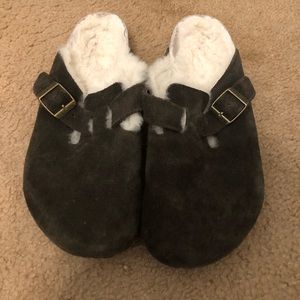 Shearling lined Birkenstock Clogs
